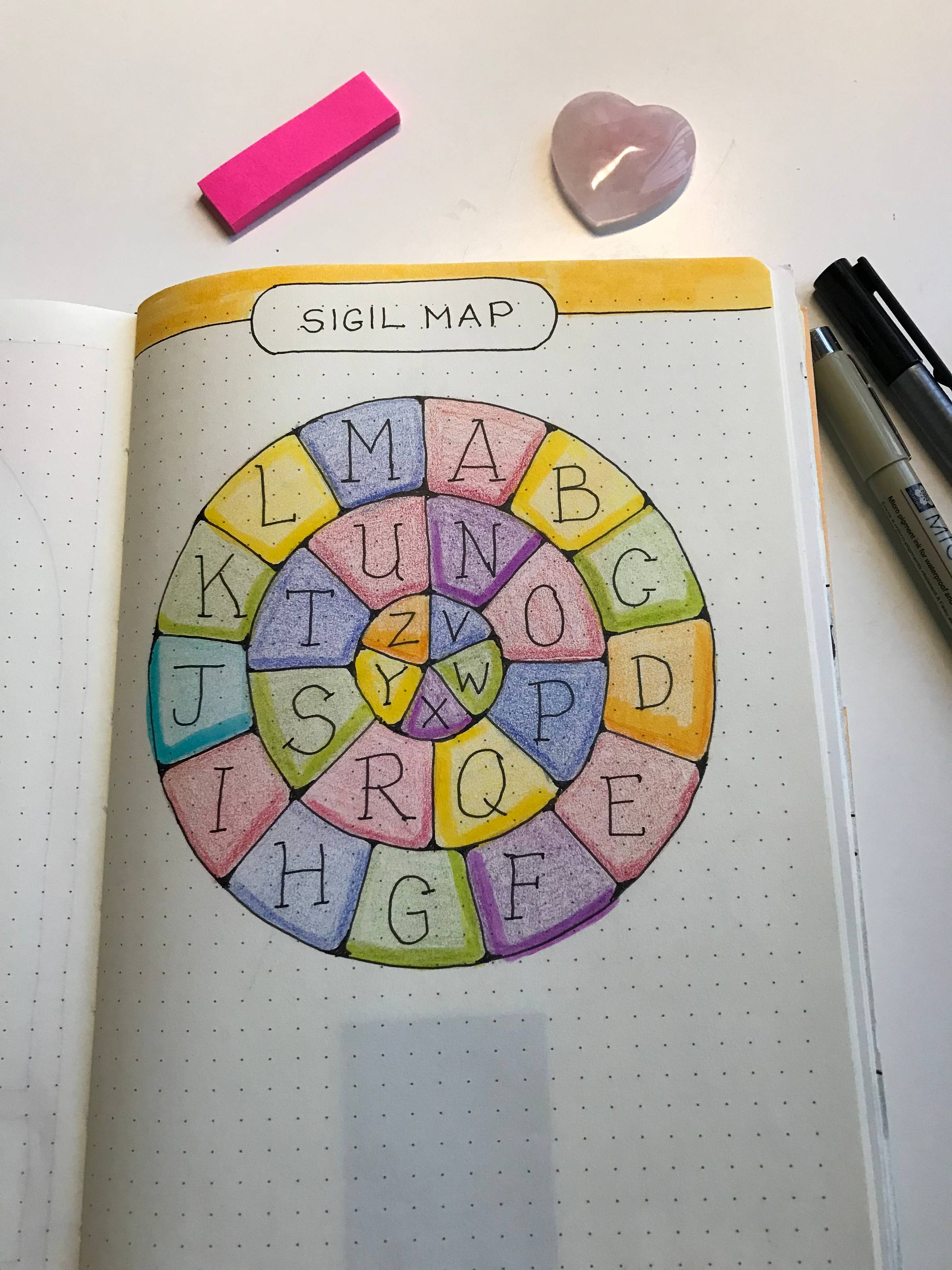 sigil map in sketchbook