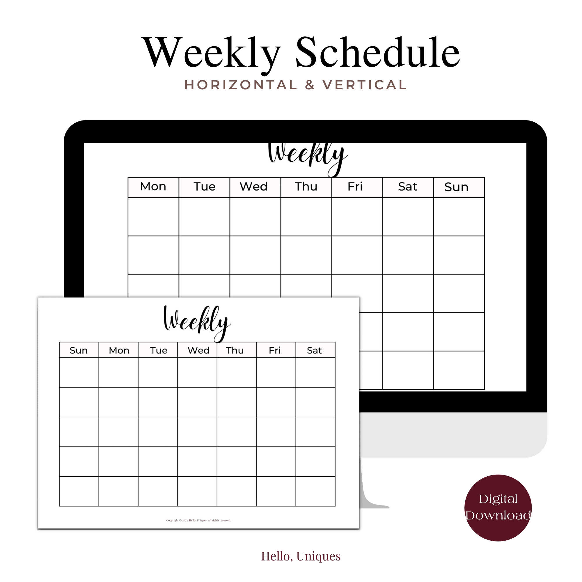 Minimal Weekly Planner
