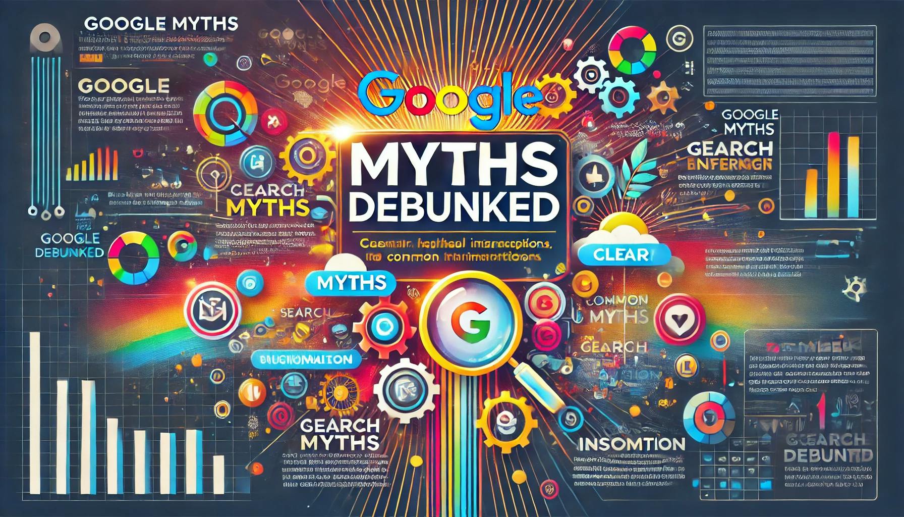 newsletter design about "Google Myths Debunked."