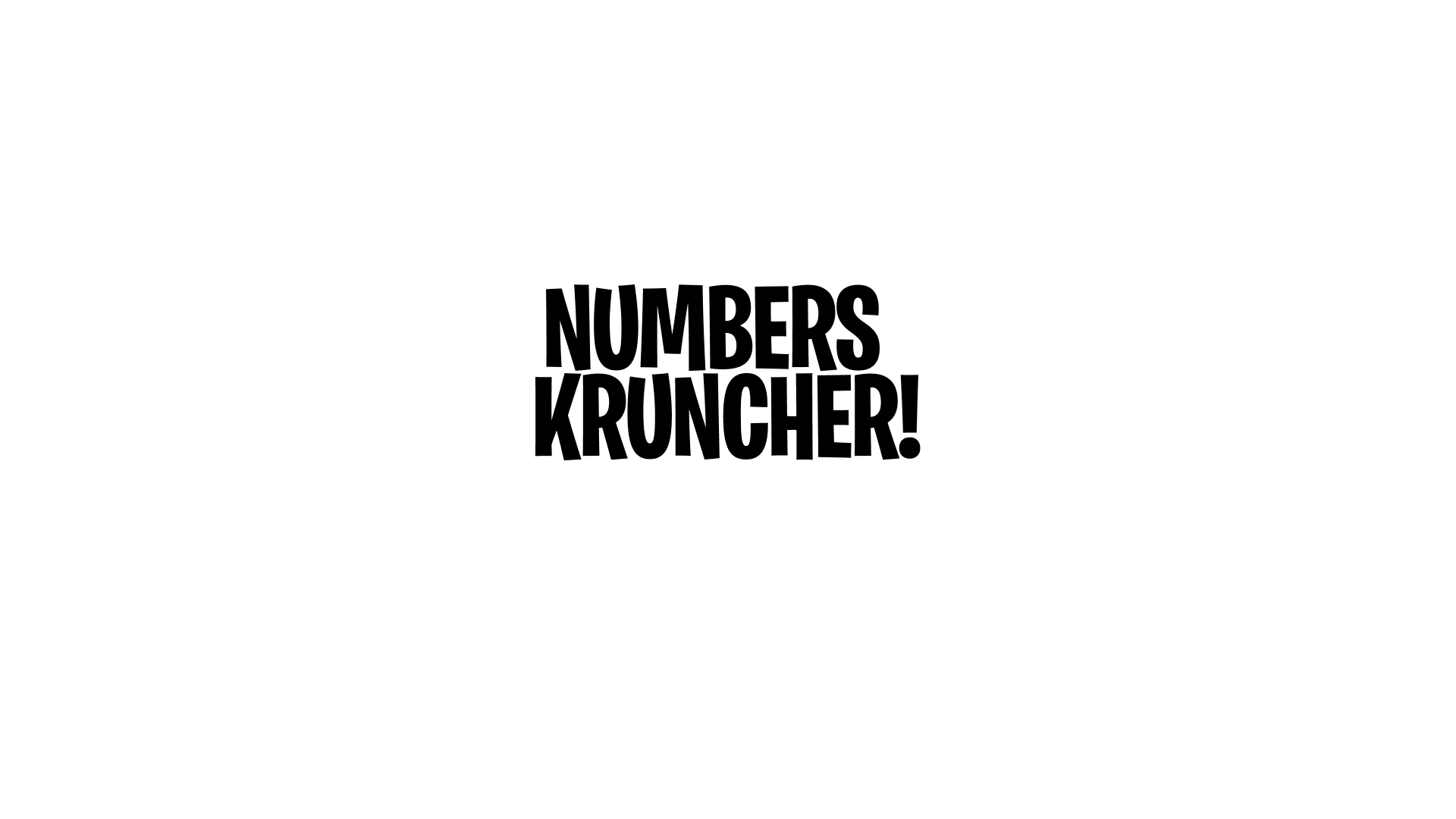 A playful wordmark saying “Numbers Kruncher!”
