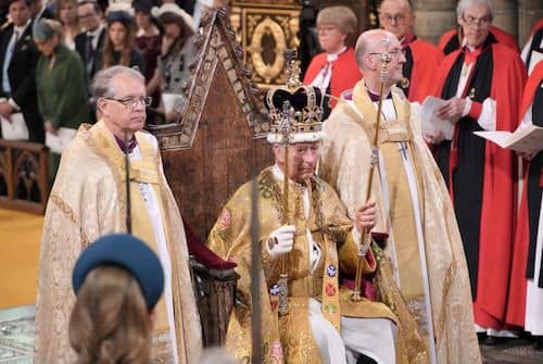 King Charles III after being crowned