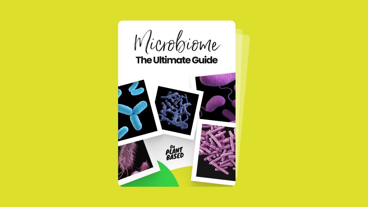 Cover of a microbiome guide on a yellow background