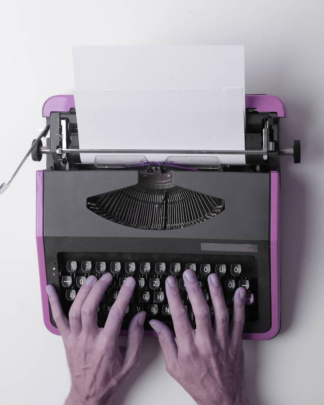 pink typewriter