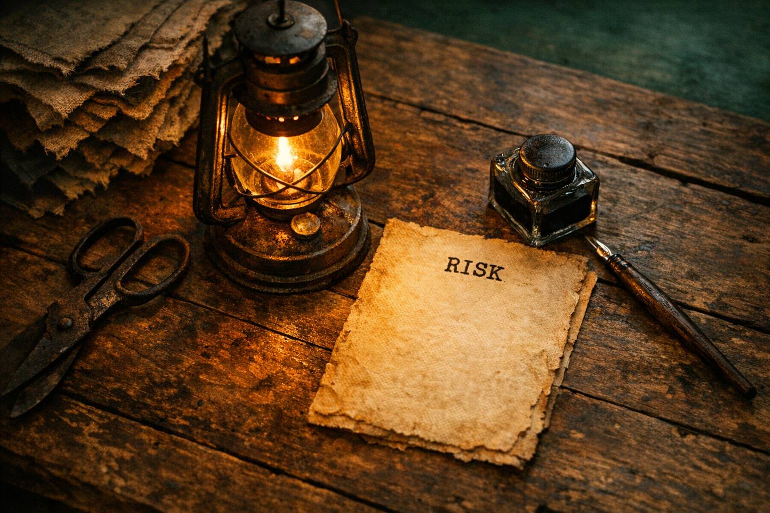 A rustic image of a writer's desk