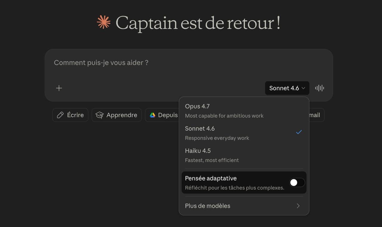 Choix du modèle