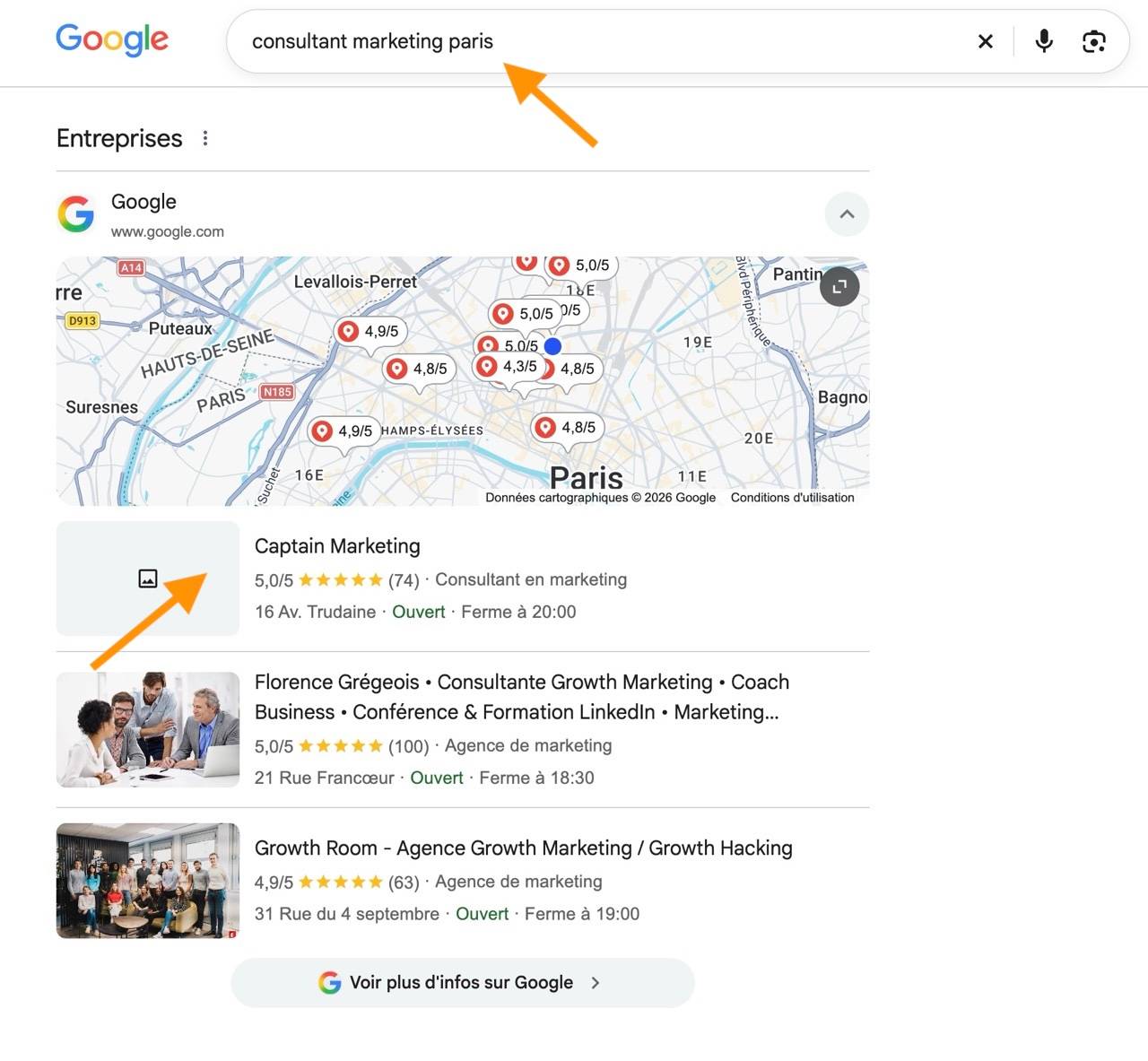 Carte Google pour illustrer le SEO Local