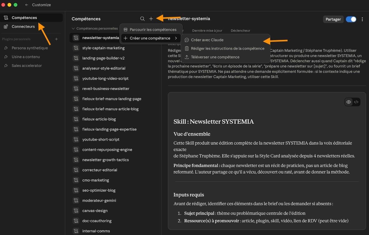 Création de Skills