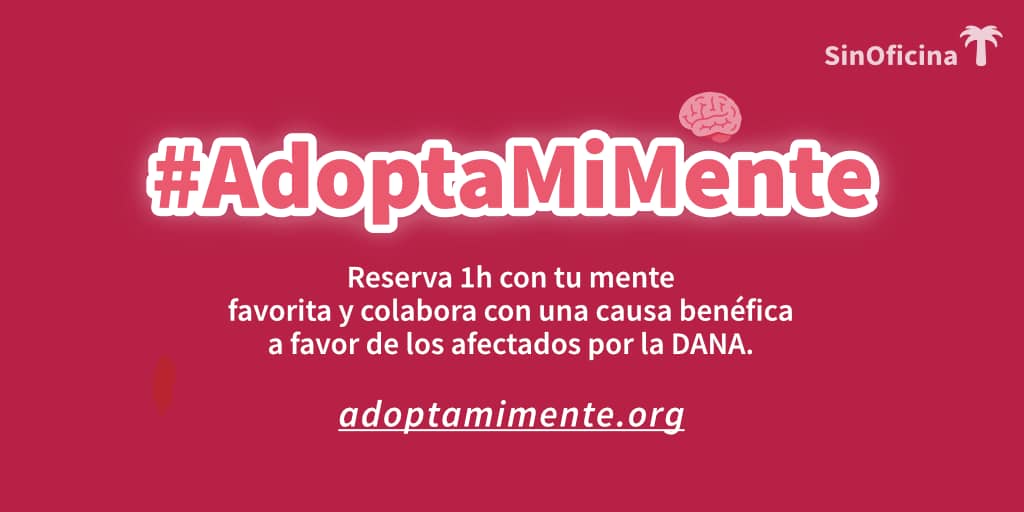 Banner de la campaña #AdoptaMiMente de 2024