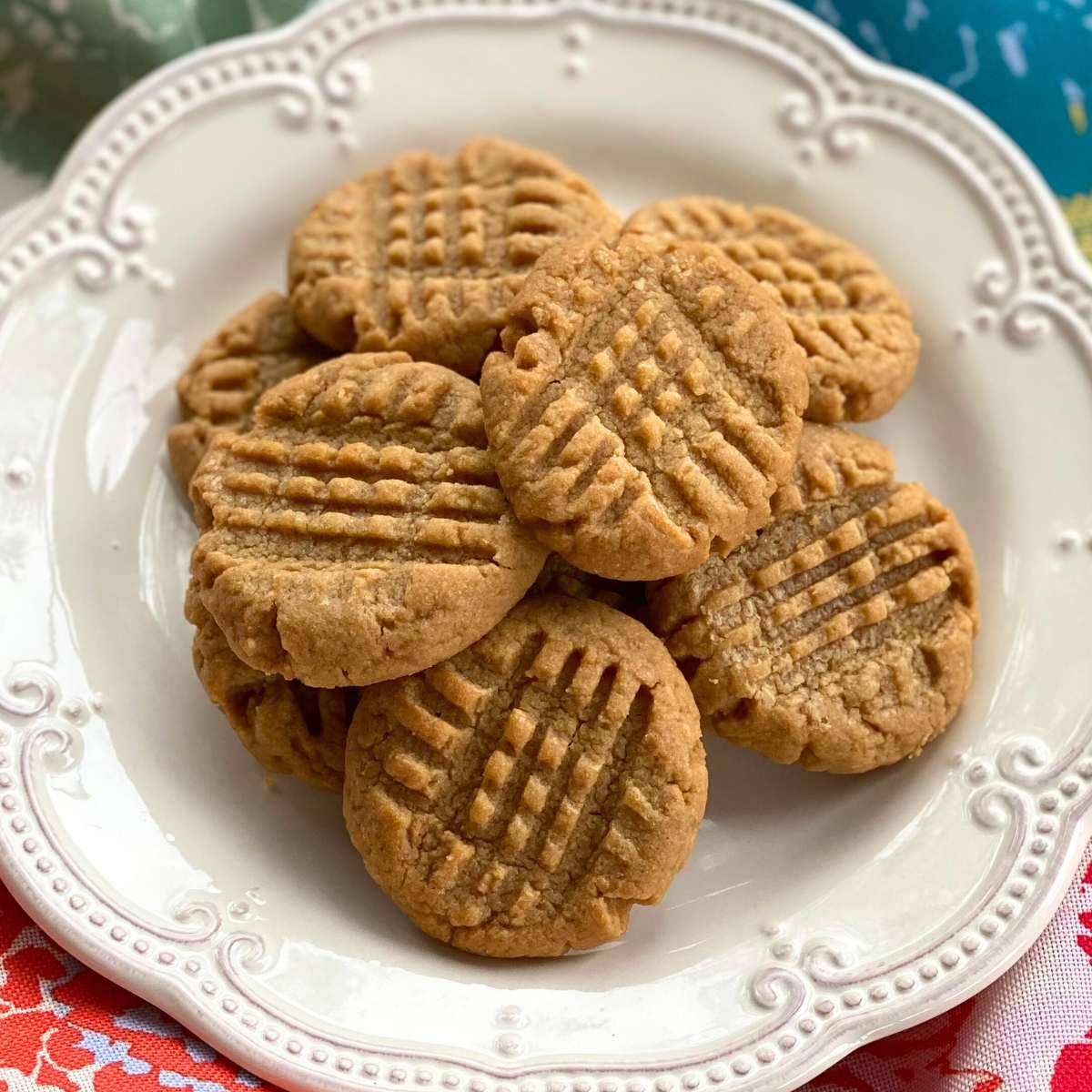 Plate of almond cookies.