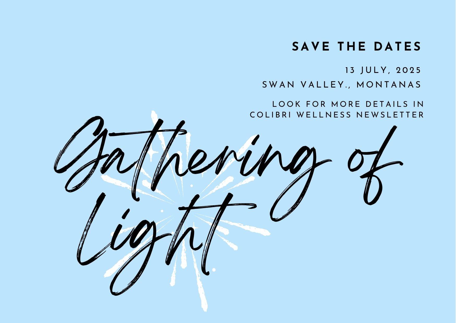 A flyer for the Gathering of Light event.