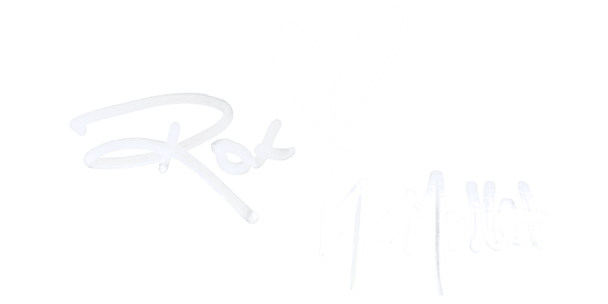Roxx and Ms Mullet handwritten signatures with a heart