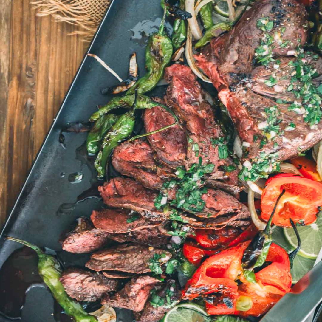 sliced steak