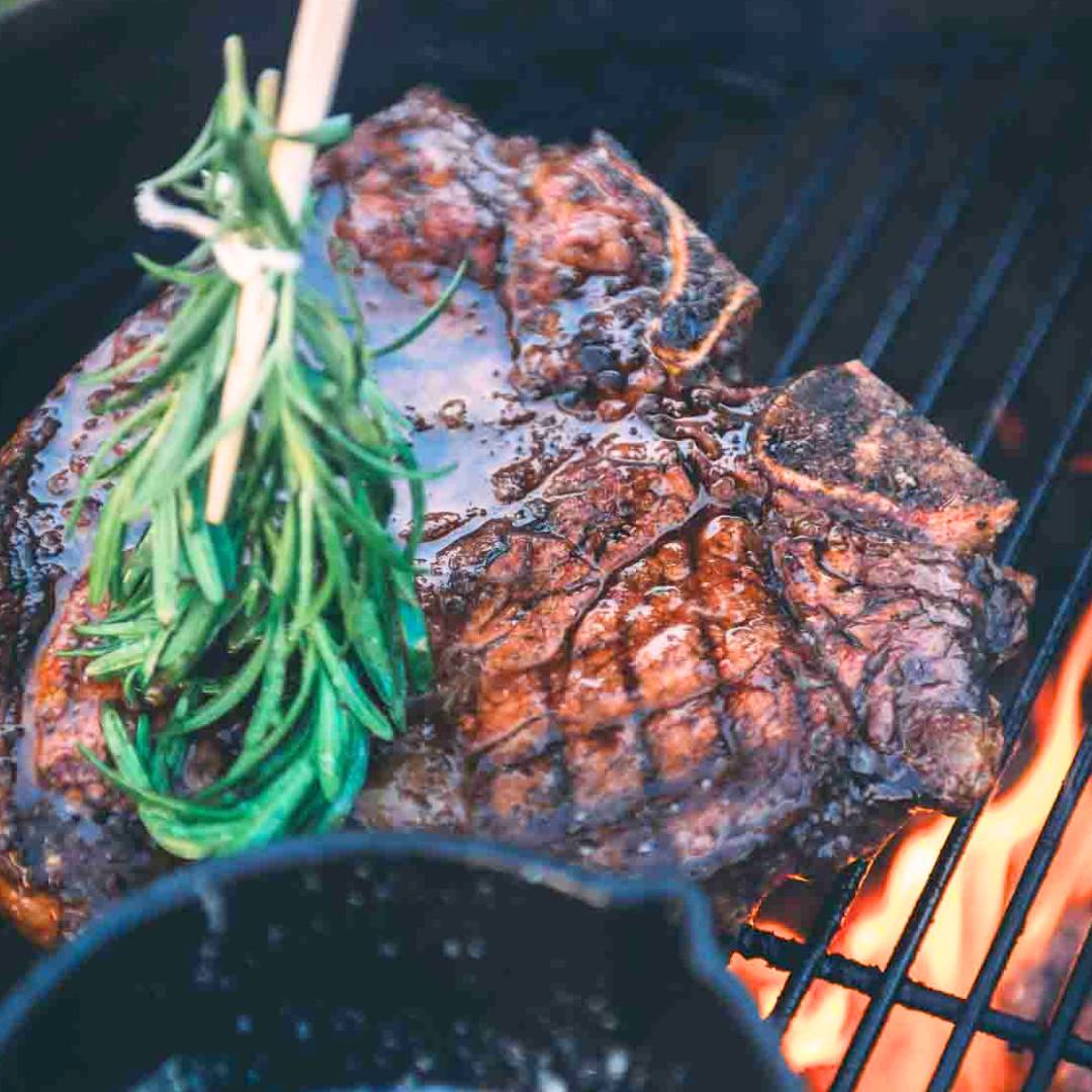 steak on grill