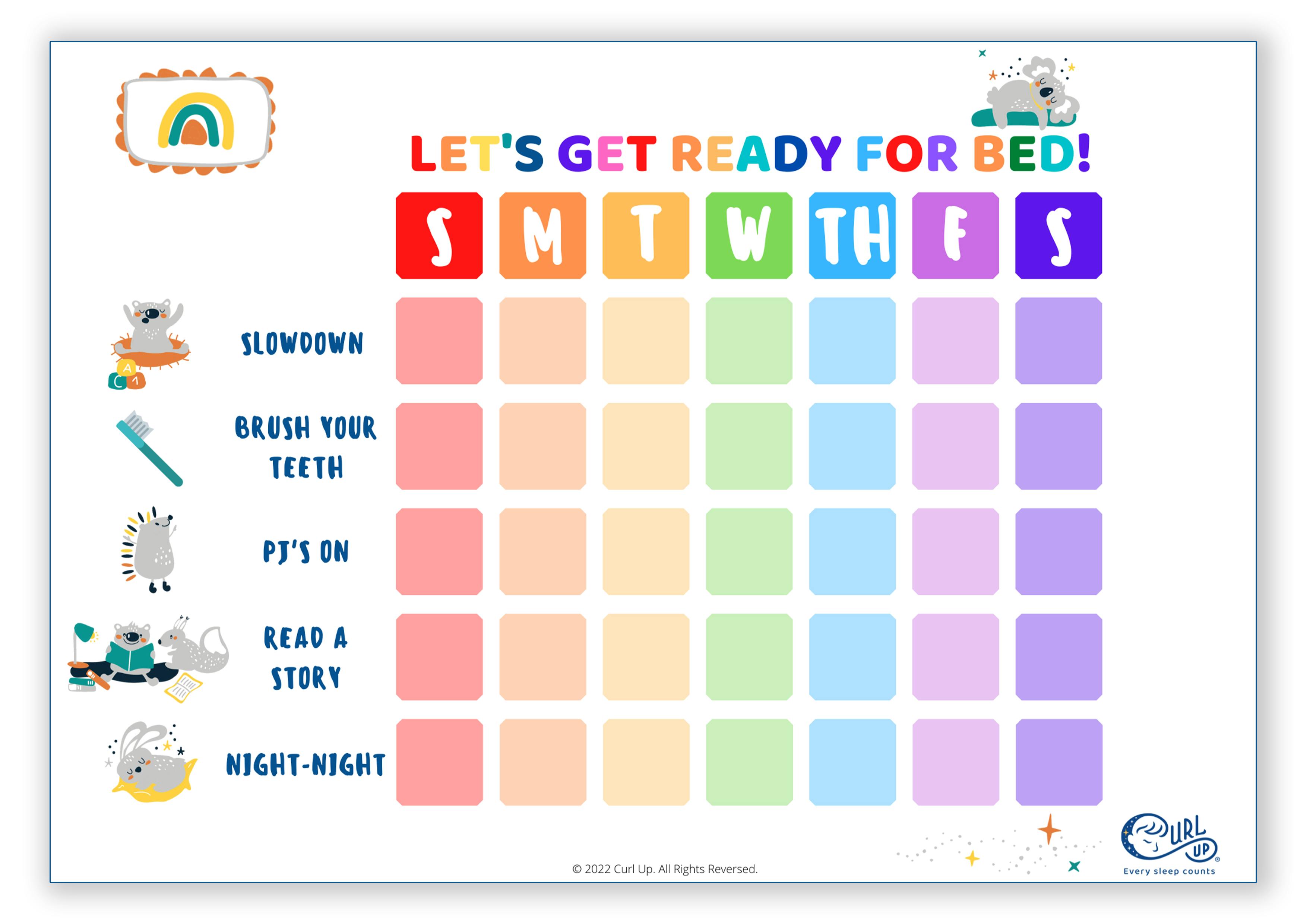 Get a FREE Bedtime Routine Chart