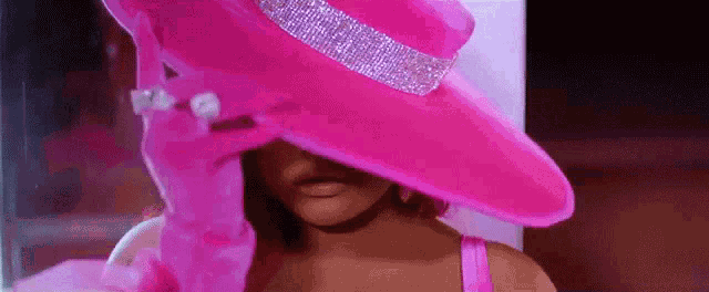 girl in a blingy hat