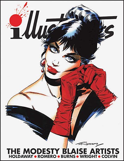 cover of illustrator's quartely showing comic strip heroine Modesty Blaise