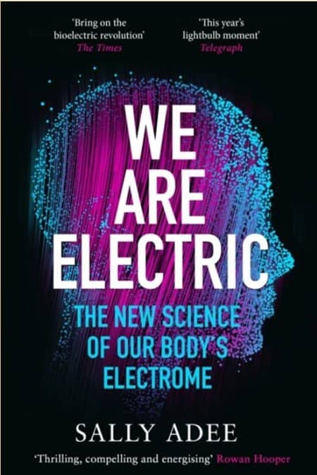 book cover showing a profile of human head composed for tiny glowing filaments 