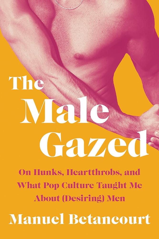 book cover with nake male torso against a bright yellow background