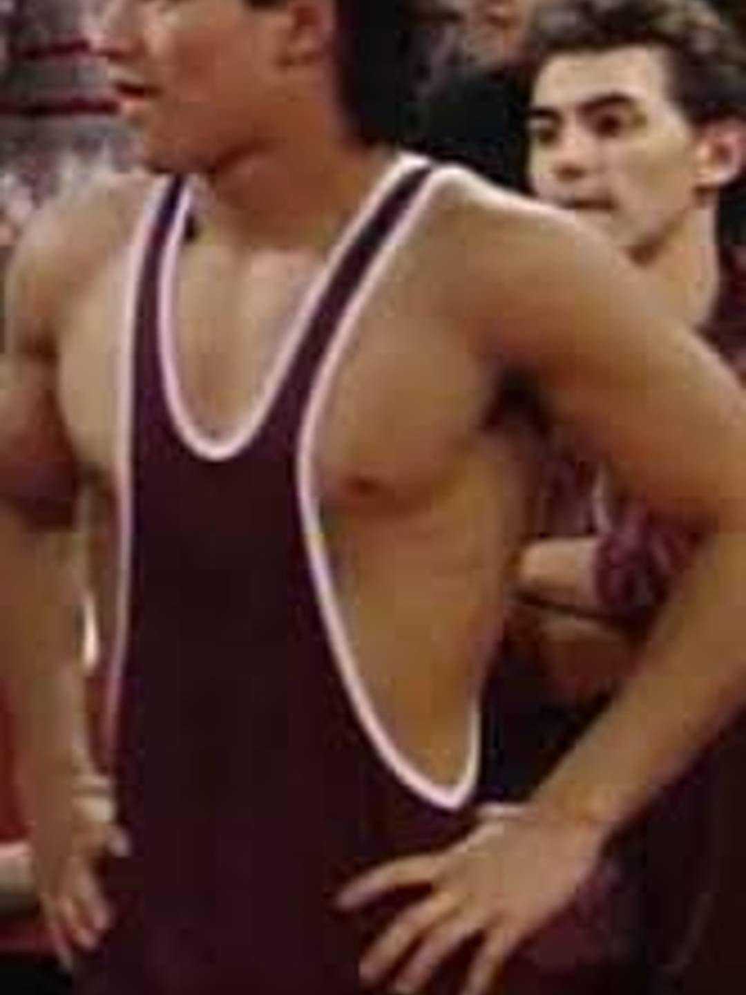 muscular wrestler in a singlet