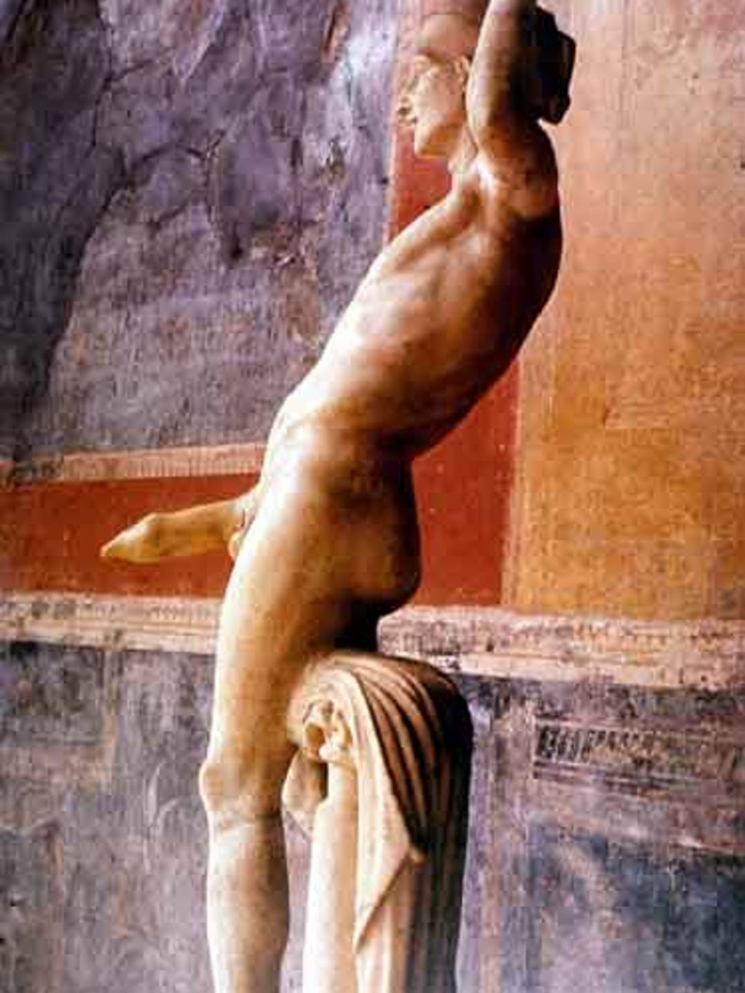 statue with a giant uncut hard cock that served as the waterspout for a fountain