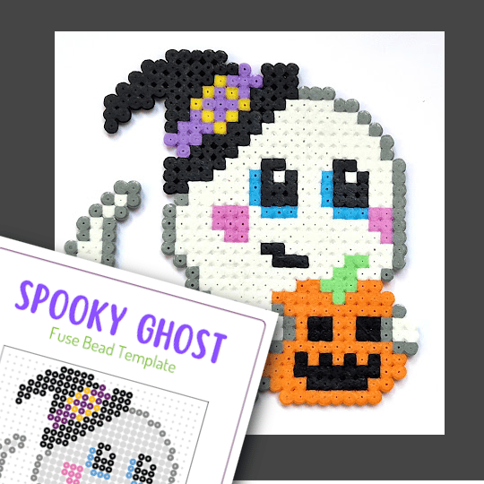 Perler Bead Pair of Ghosts (Regular and Glow in the Dark) 