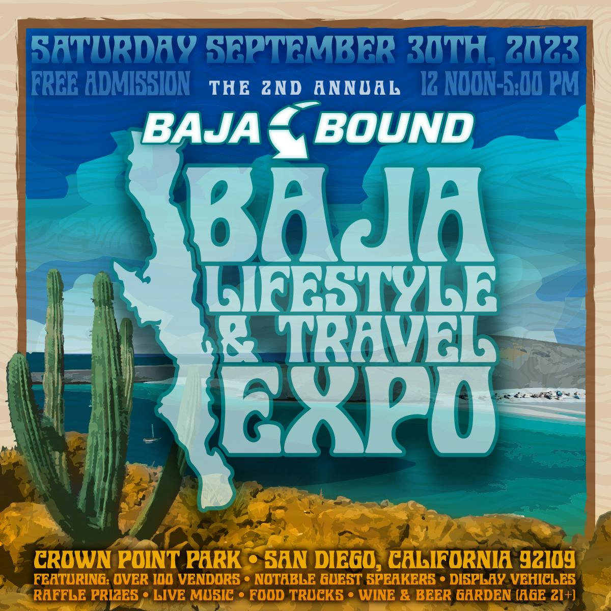 Flier for Baja Lifestyle Expo in San Diego California