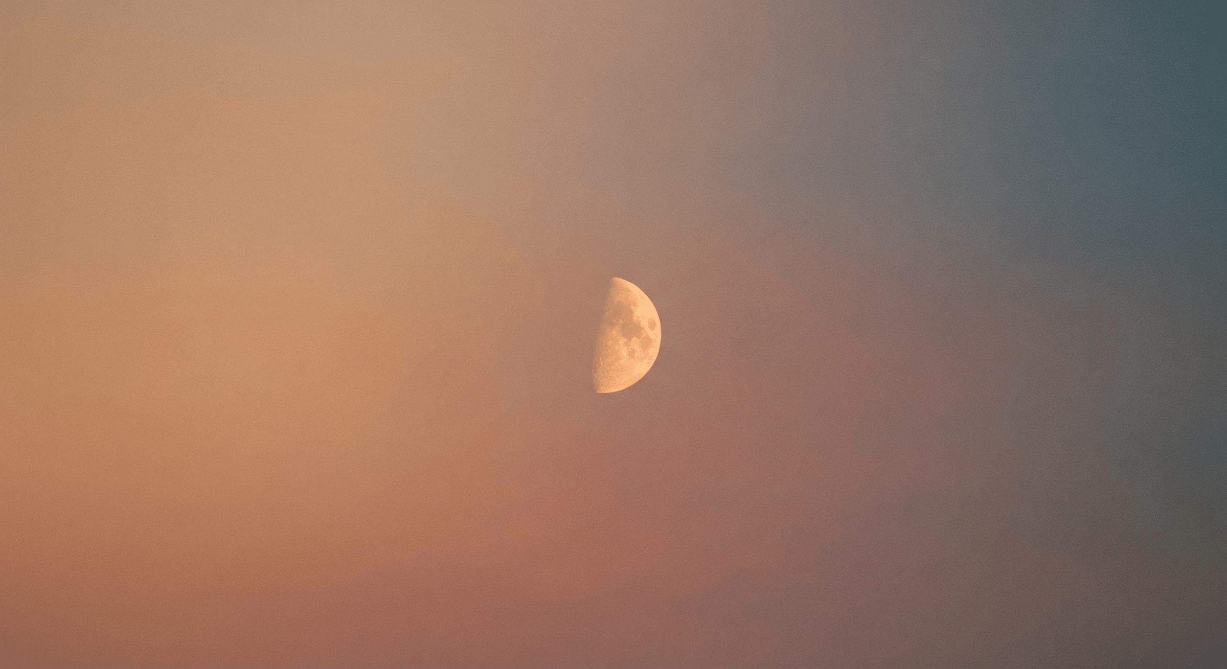 the half moon in the sky