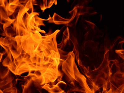 A picture of flames against a dark background