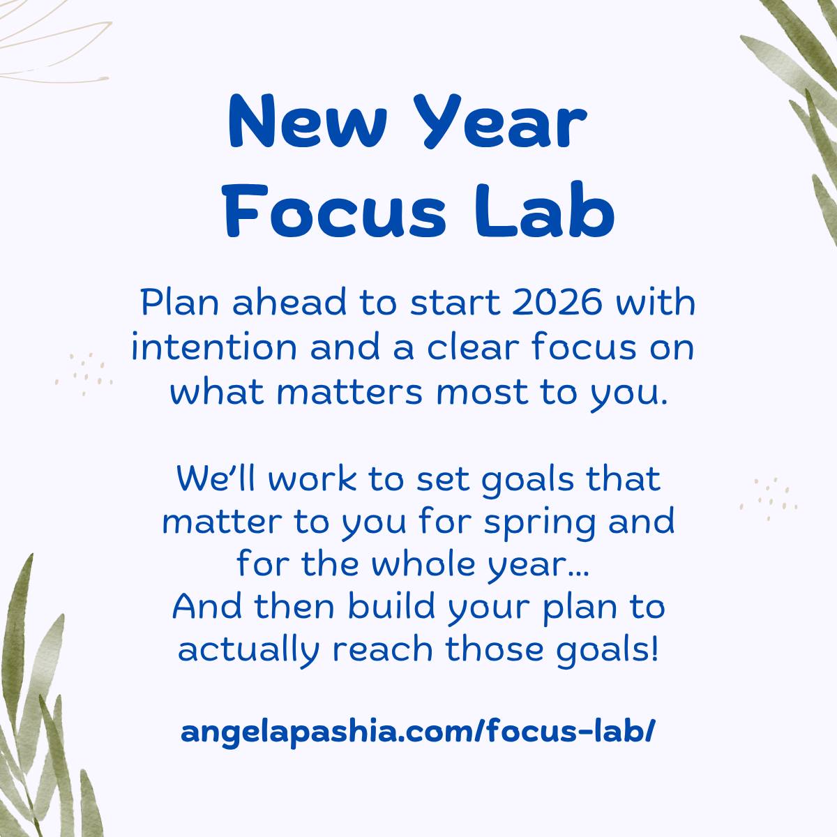 New Year Focus Lab