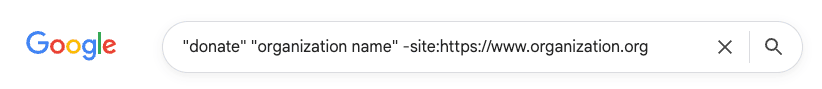 Screenshot of a Google Search bar, with the example search referenced below.
