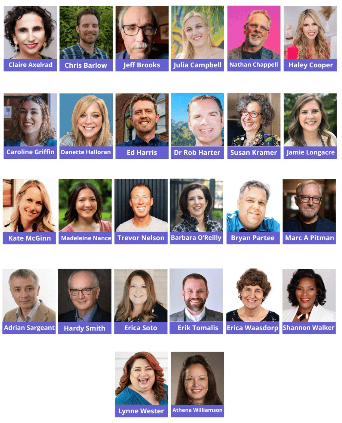 Images of speakers at the Fundraising Breakthrough Summit