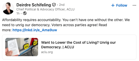 Screenshot of a LinkedIn post that contains a link preview card
