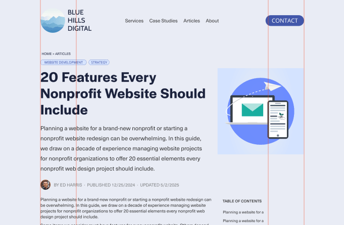An updated Article layout coming together