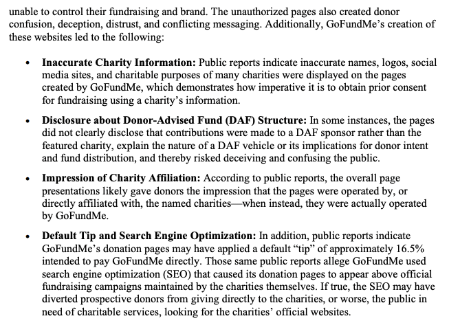 Screenshot from the AG letter linked, showing the start of page 2 of the letter