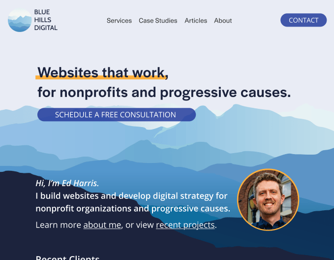 Work in progress homepage update