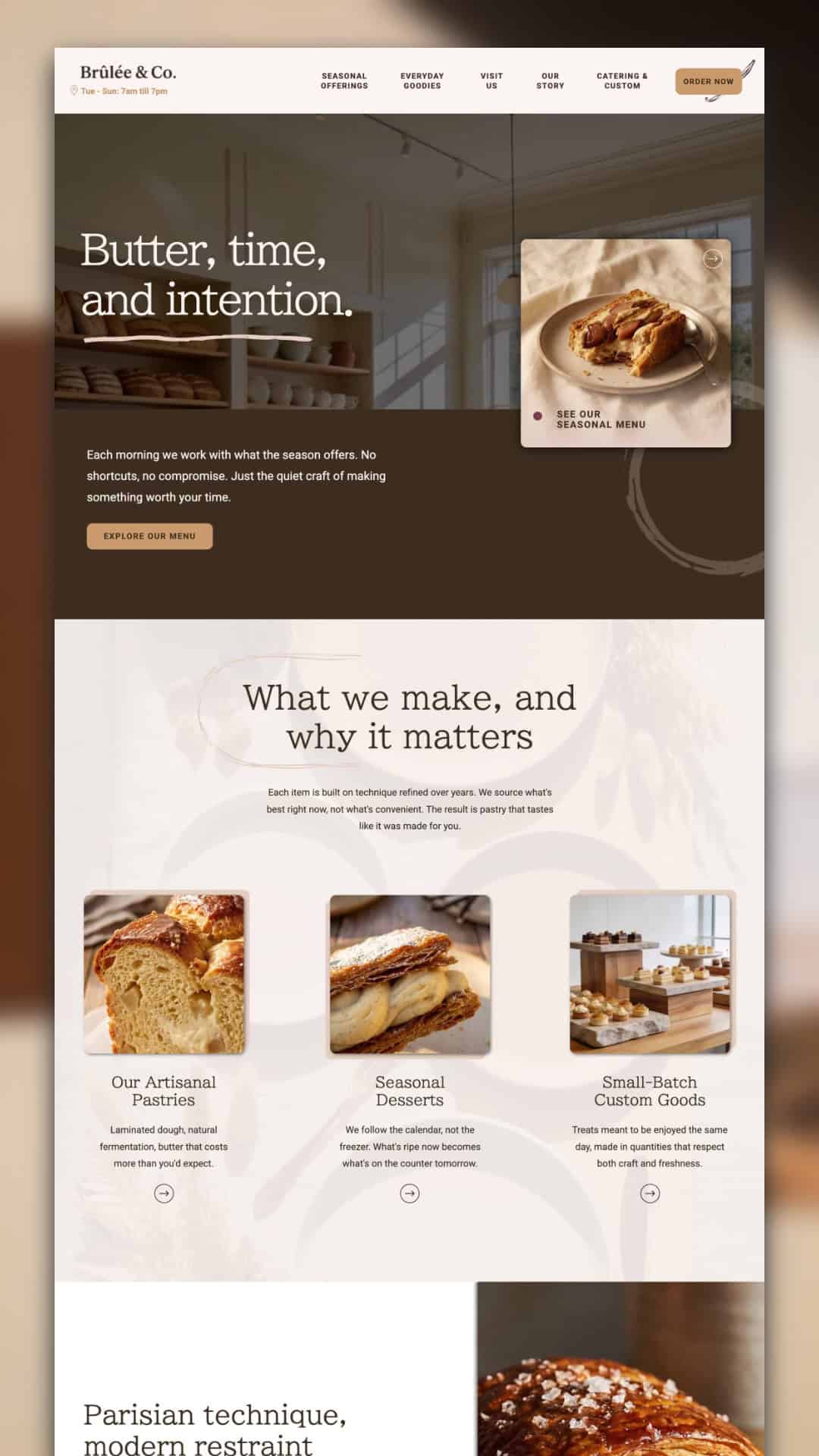 Brulee & Co Showit Website Template by Penguin Designing
