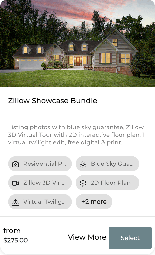 Zillow showcase bundle package image