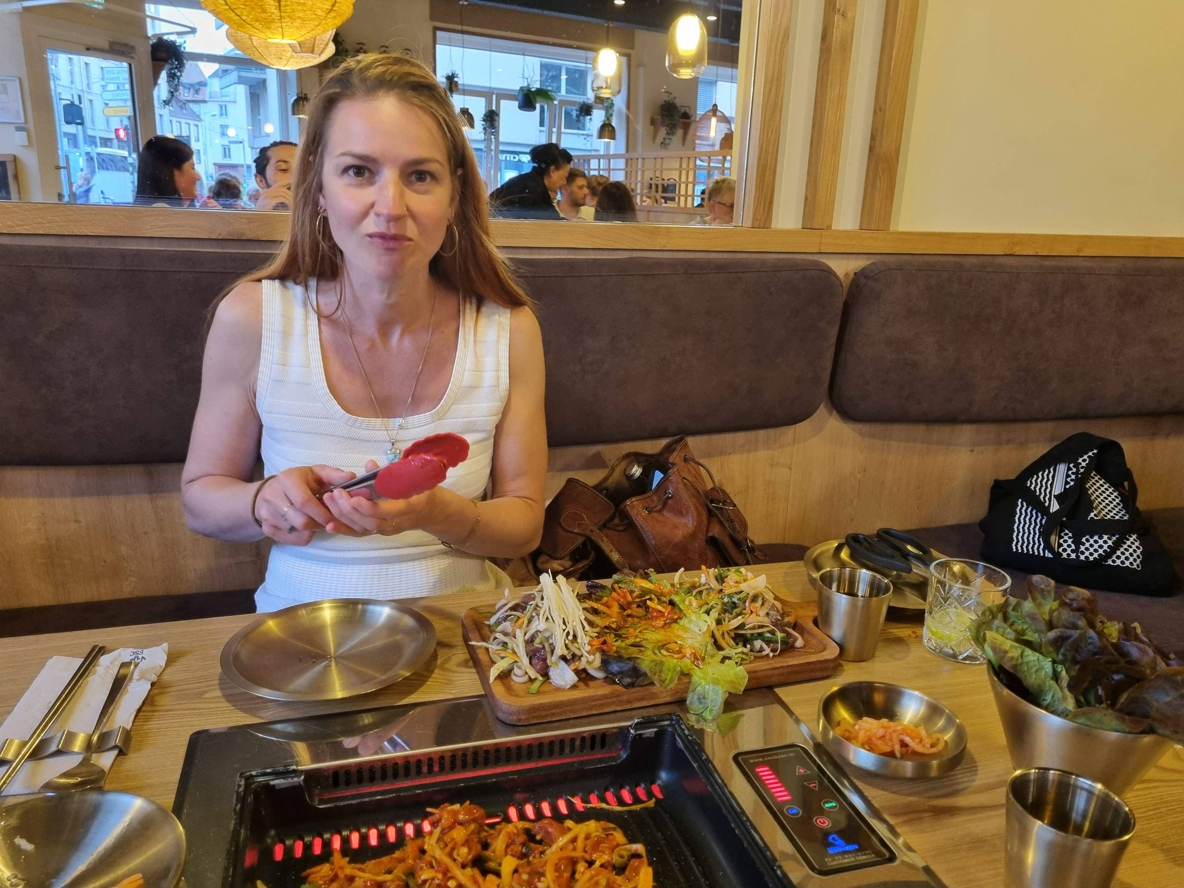 Date night at a Korean Barbecue restaurant