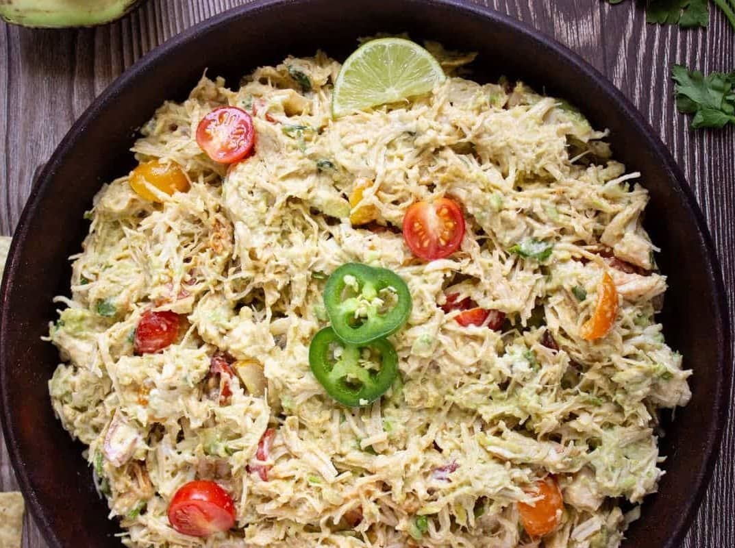 Mexican chicken salad made from leftovers.