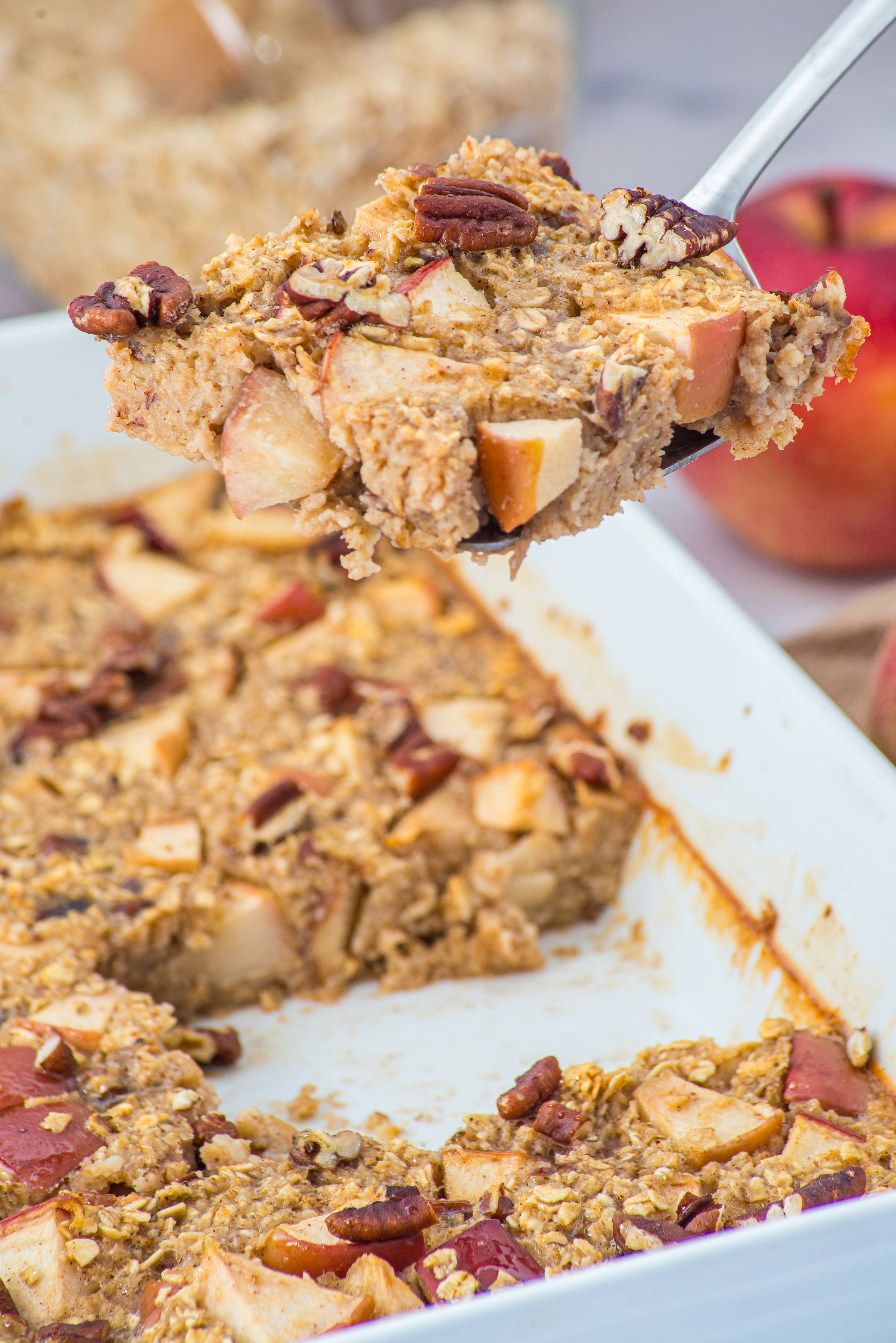 Apple cinnamon baked oatmeal.