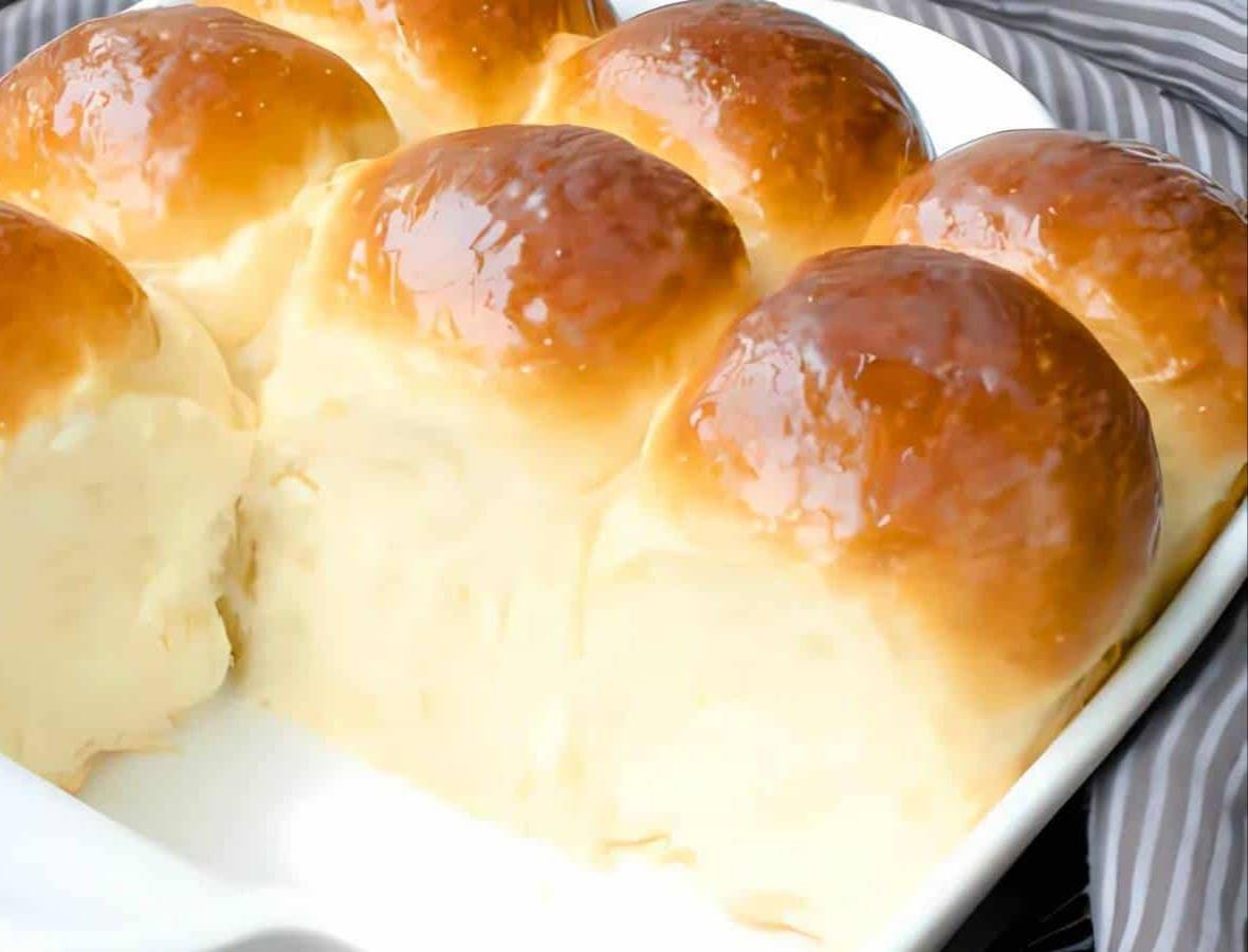 Condensed milk dinner rolls.