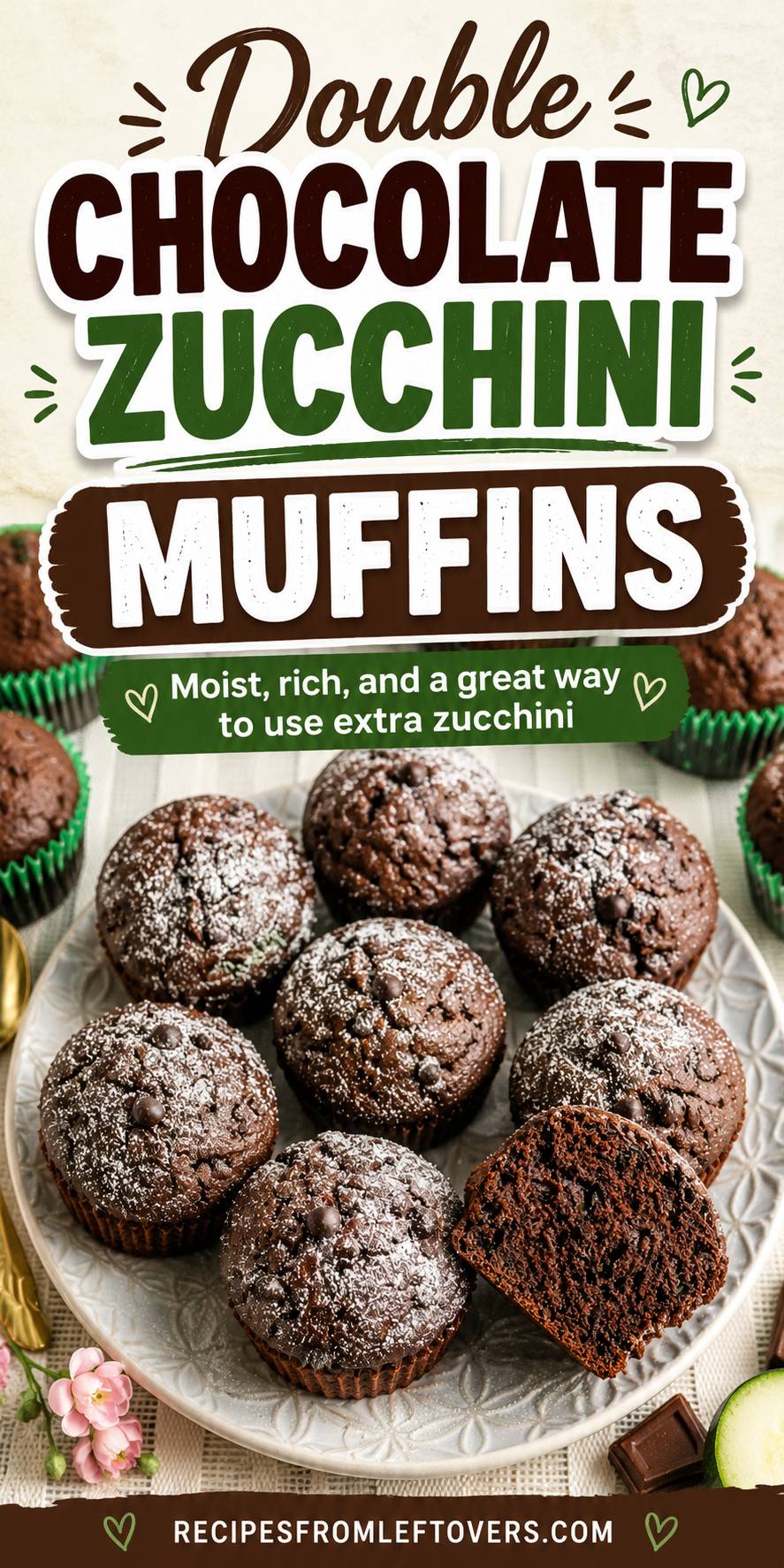 Double chocolate zucchini muffins