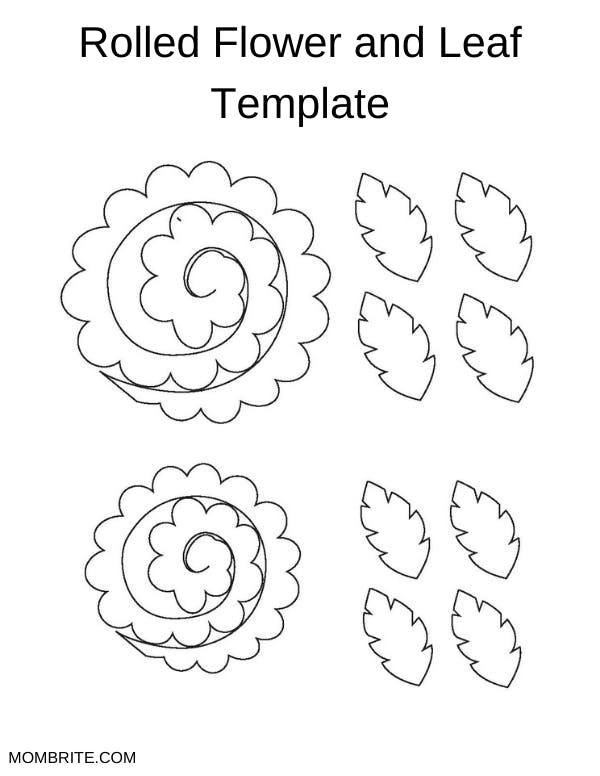 3d rolled paper roses flower basket card free template mombrite