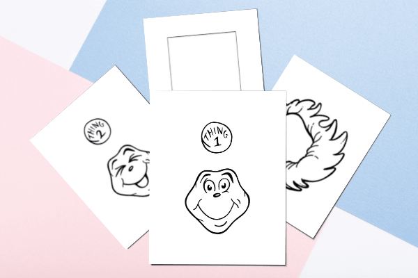 Thing 1 and Thing 2 Paper Bag Puppets [Free Dr. Seuss Printable Template] | Mombrite for Thing 1 And Thing 2 Free Printable Template