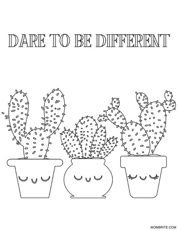 cactus coloring page