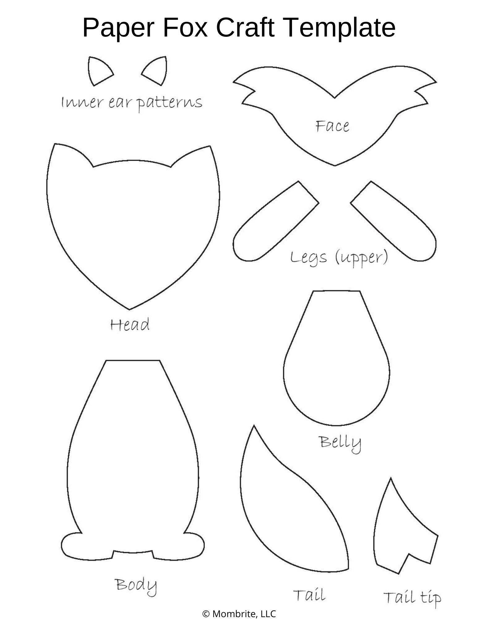 free-paper-fox-craft-template