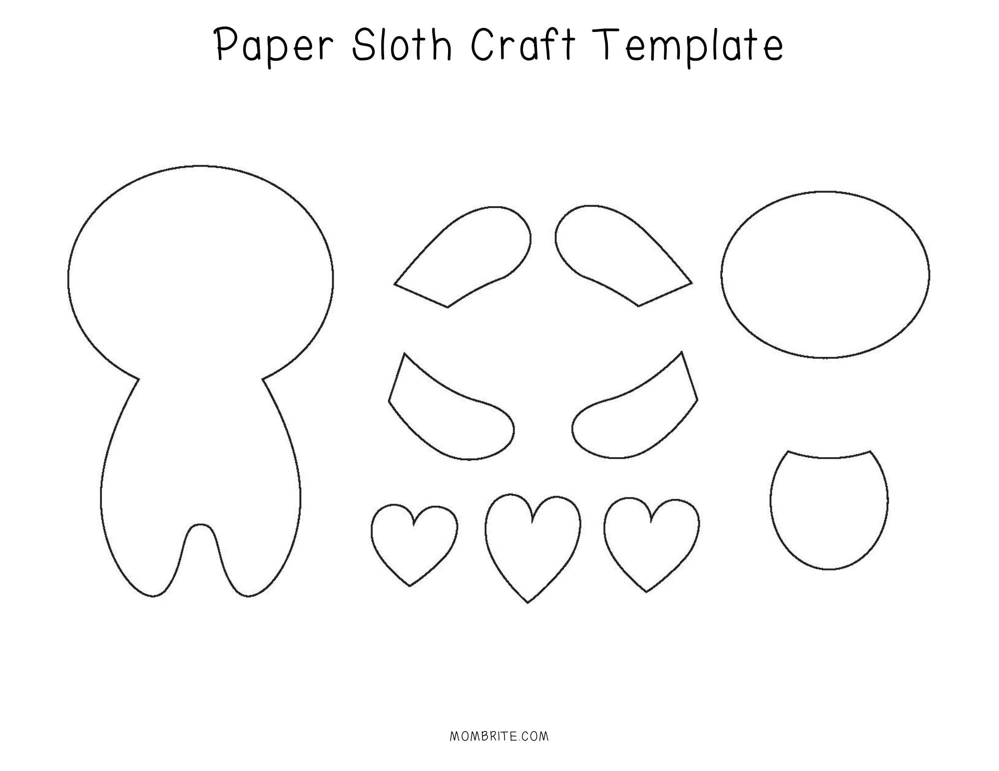 Free Paper Sloth Craft