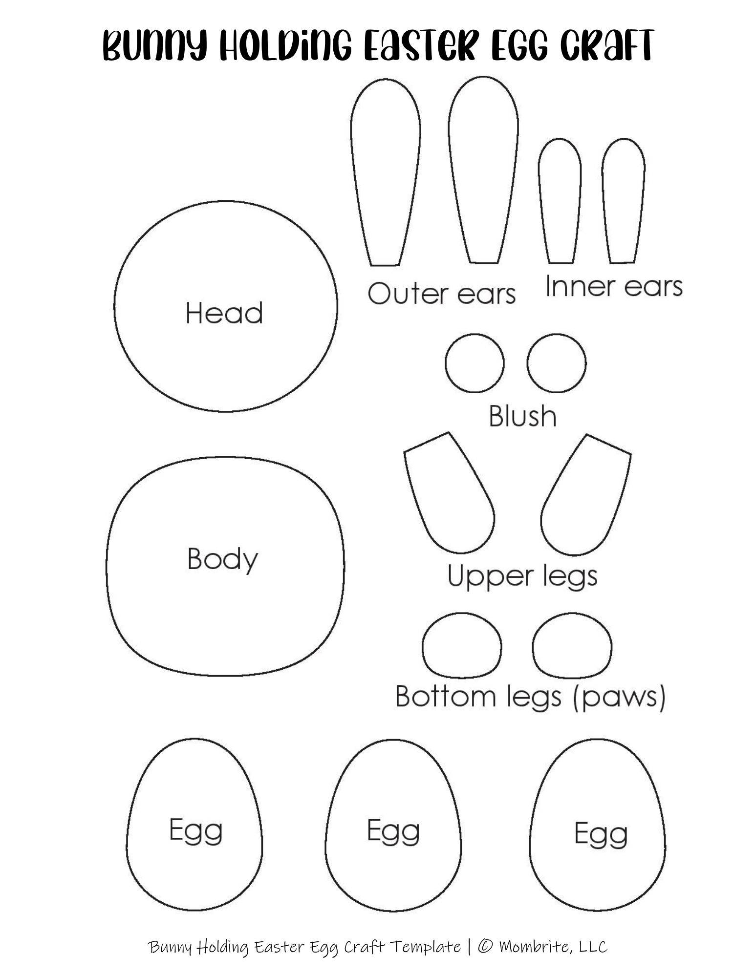 Free Easter Bunny Egg Holder Craft Template