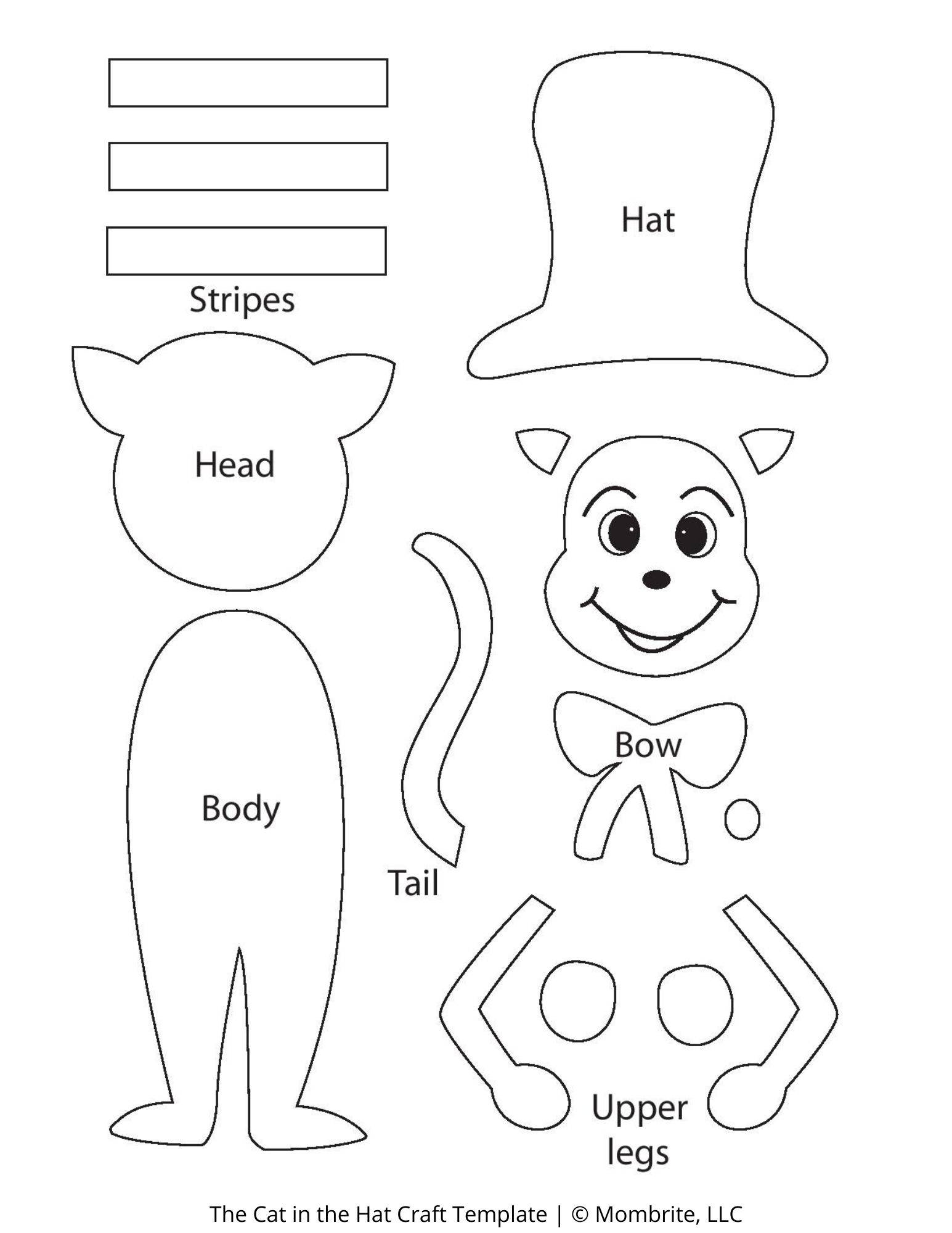 Free Cat in the Hat Craft Template