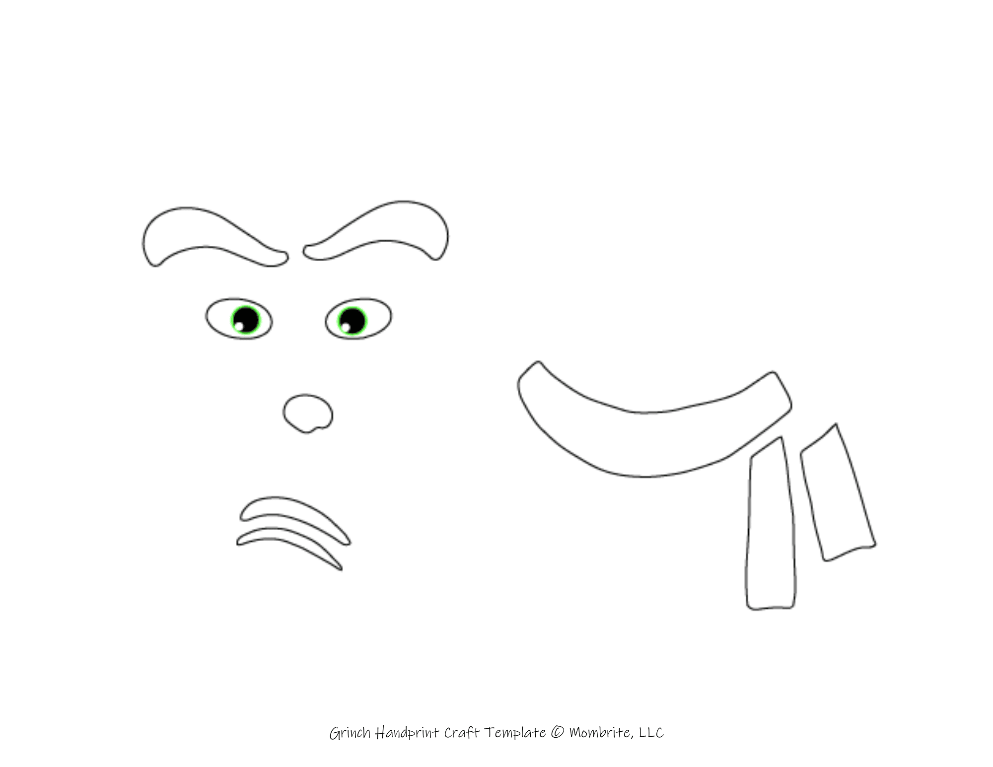 Free Grinch Handprint Craft Template